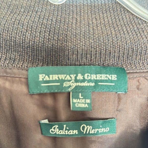 Fairway & Greene Sweater Large 1/4 Zip Argyle Merino Wool Lined Golf Classic - Picture 4 of 13